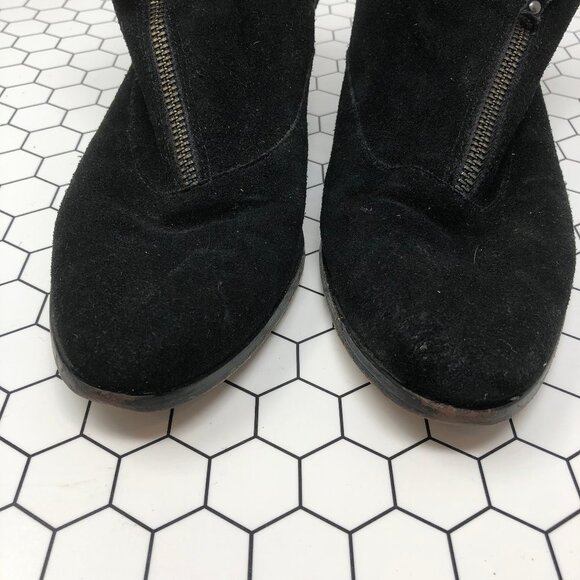 Rebecca Minkoff Alex Black Suede Buckle Booties 9 - Picture 5 of 10
